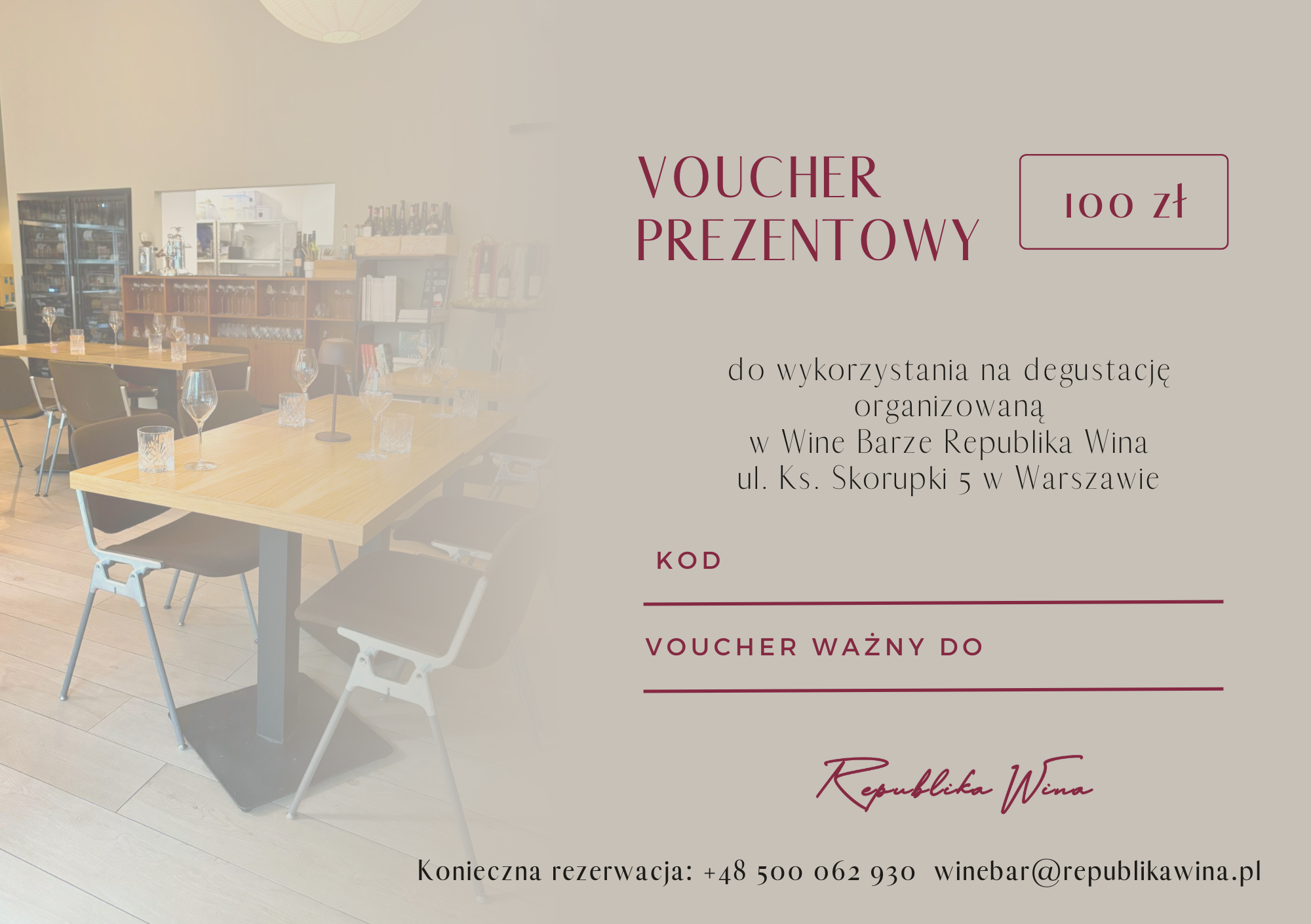 Gift Voucher worth 100 PLN