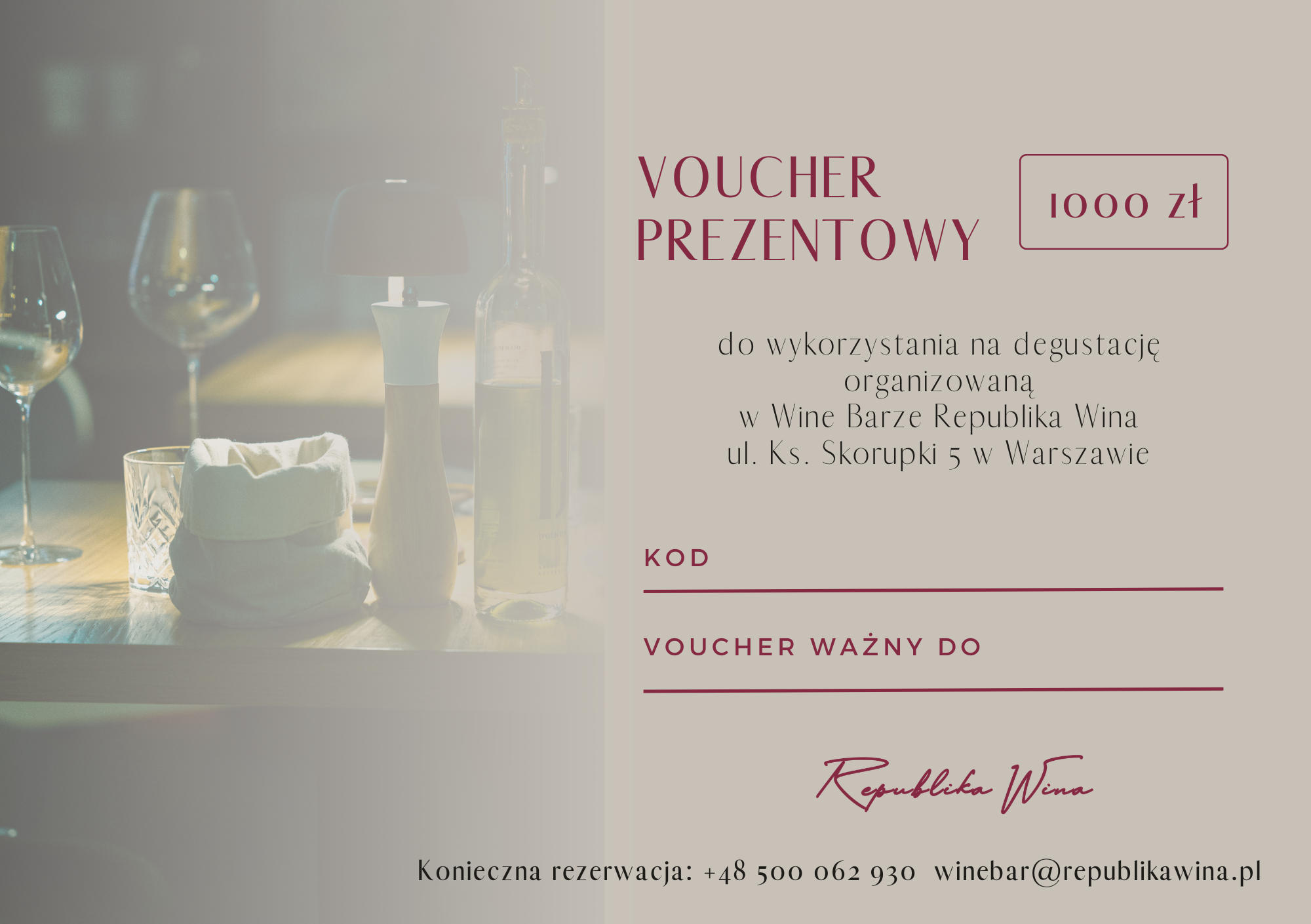 Gift Voucher worth 1000 PLN