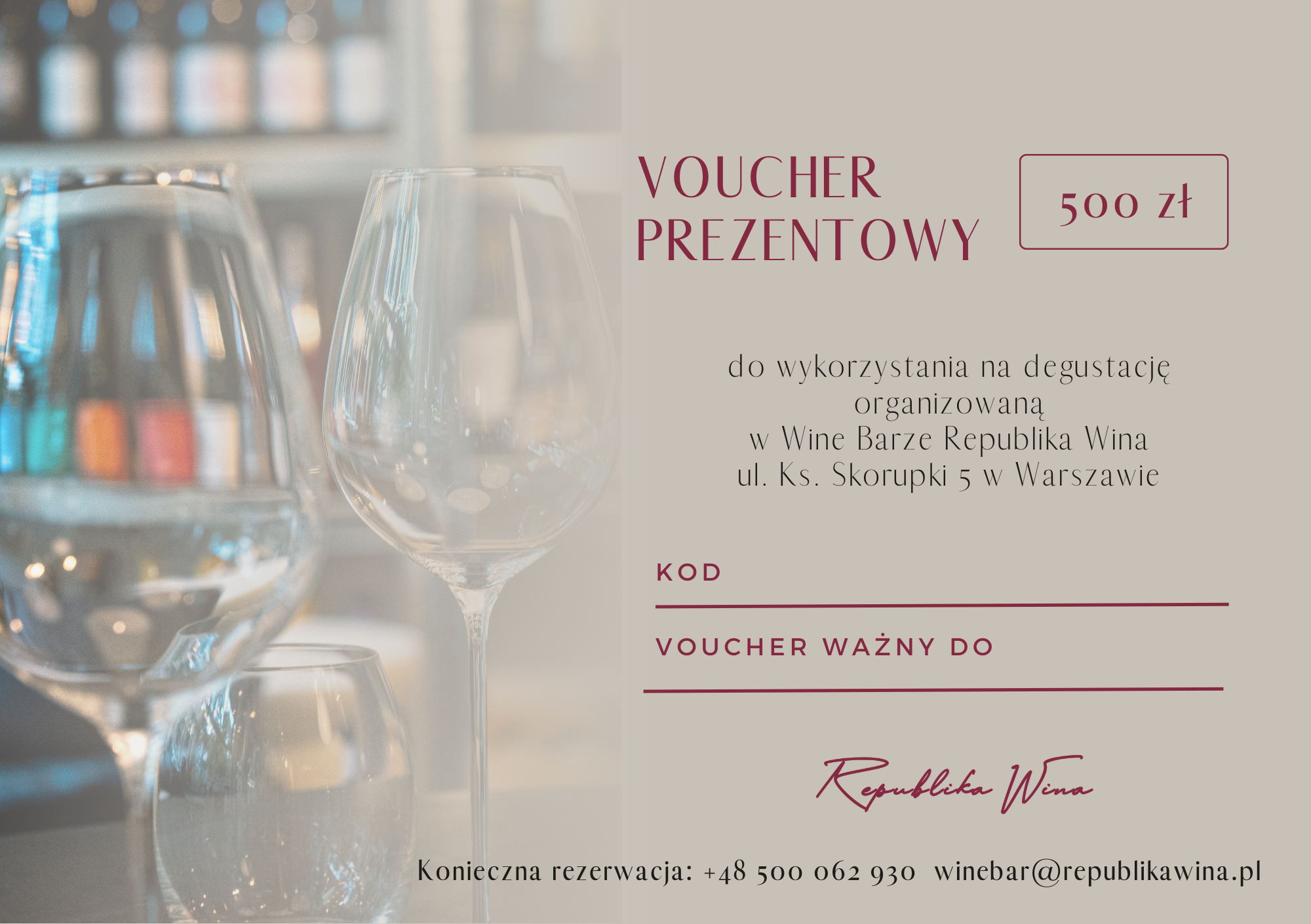 Gift Voucher worth 500 PLN
